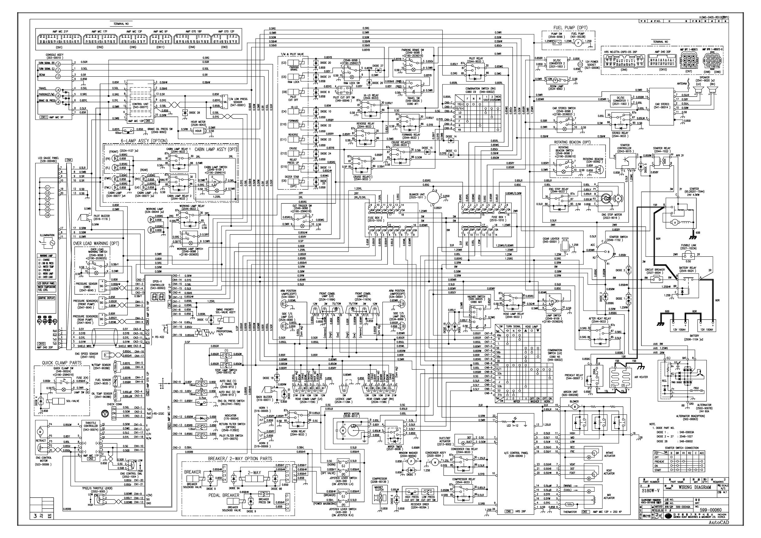 S180WV ELECTRICAL CIRCUIT DIAGRAM Schematic Daewoo Doosan (2)